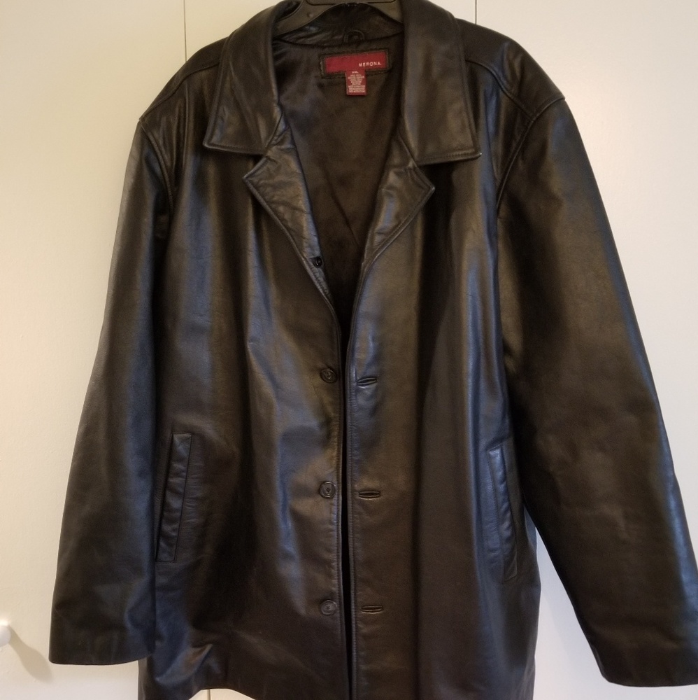 Mens XXL black leather jacket